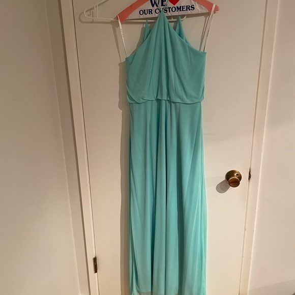 Alfred Sung size 12 teal floor length bridesmaid dress - Picture 3 of 4